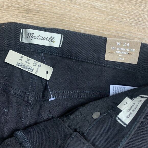 Madewell Tall 10” High Rise Skinny Jean Black 24 - Picture 3 of 3